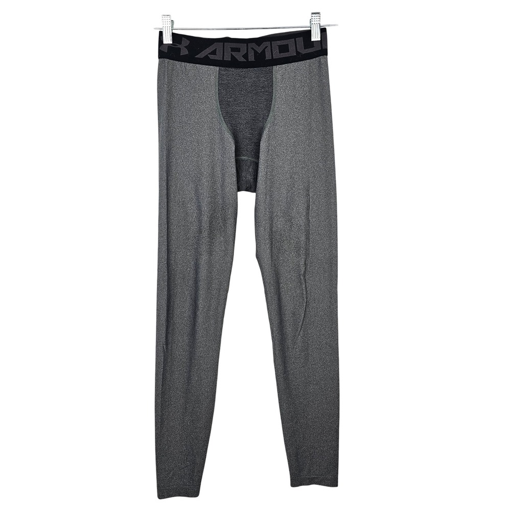 Under Armour Youth Gray Compression Leggings Baselayer Athletic Tights Medium